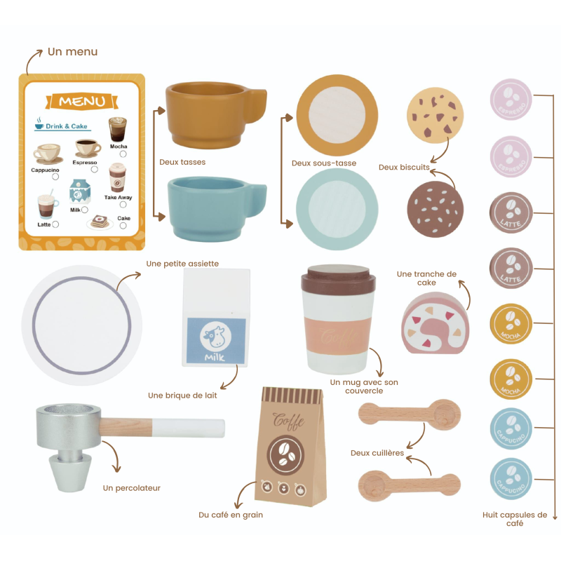 Machine à café en bois | Jouets en bois - En vente sur Child-Home.ch